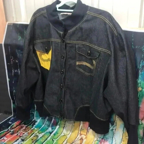 Gold flava super plus‎ size 32 jean style jacket - Picture 1 of 6